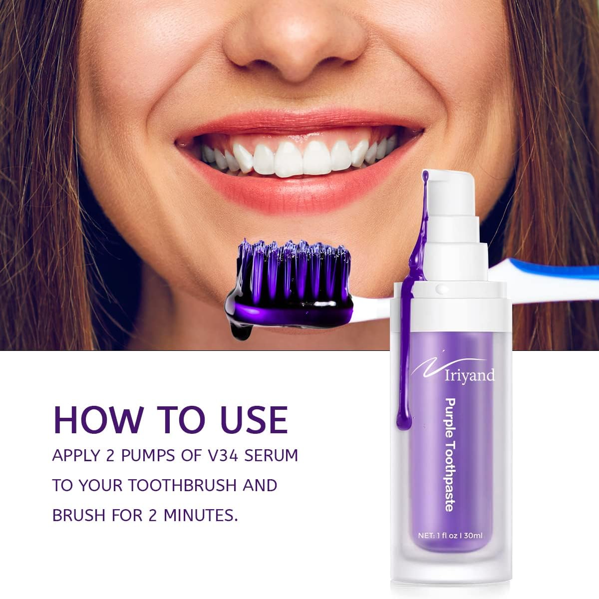 Purple Toothpaste , Purple Toothpaste, Purple Tooth Stain Removal, Teeth Whitening Booster, Teeth Whitener