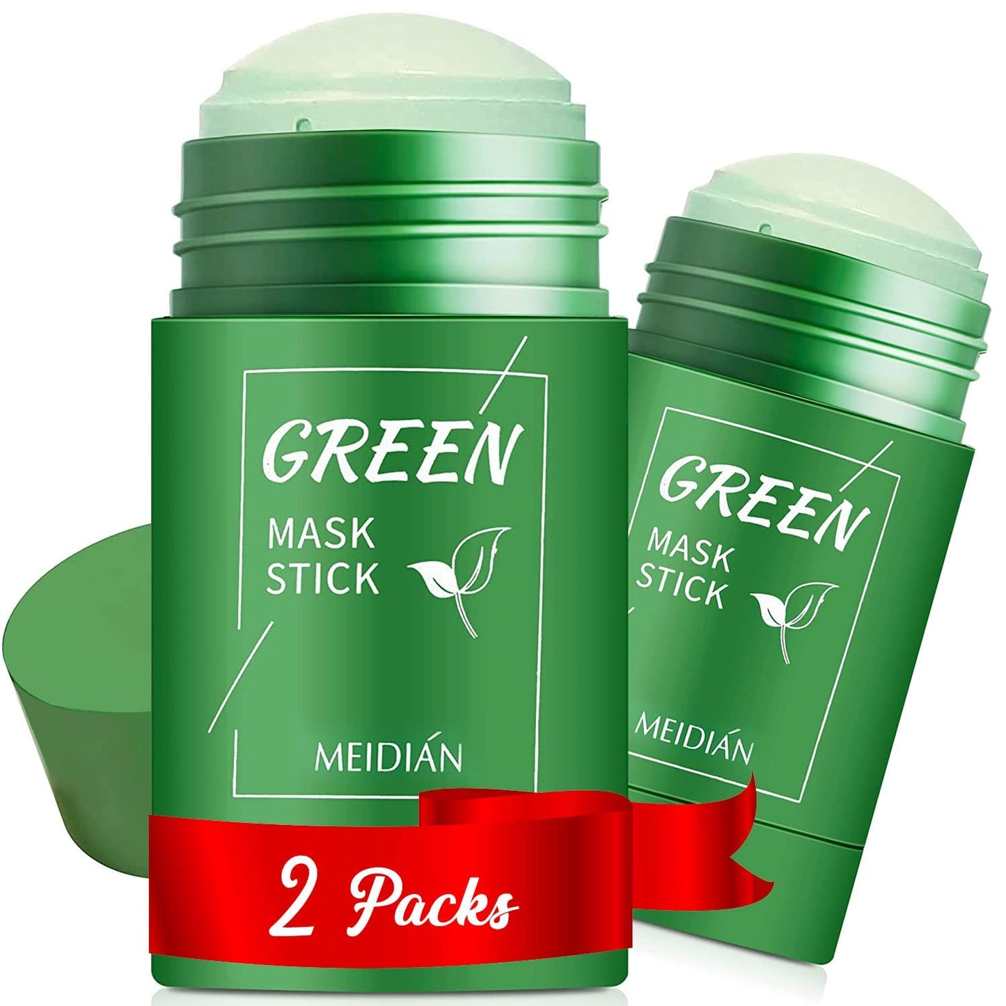 IRIYAND Green Tea Mask Stick for Face(2PCS), Blackhead Remover, Green Tea Extract, Deep Pore Cleansing, Face Moisturizing, Skin Brightening for All Skin Types